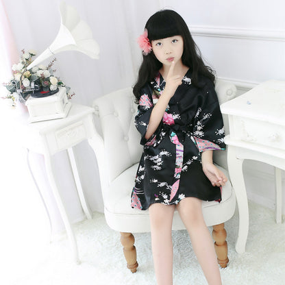Imperial Silk: Peacock Motif Kimono Pajamas