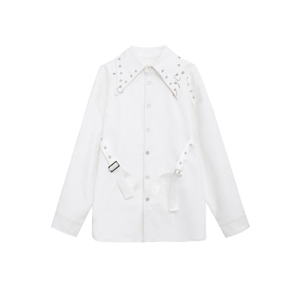 Deconstructing Shoulder Pad White Shirt Jacket Avant-Garde Structure