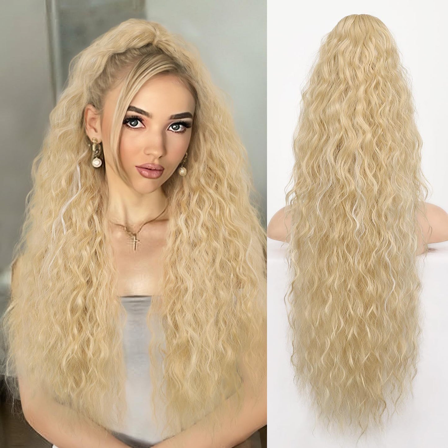 Grip Ponytail Fluffy Long Curly Hair Horse Tail Wig