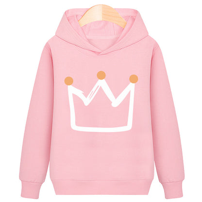 Royal Crest Hooded Velvet Plush Sweatshirt