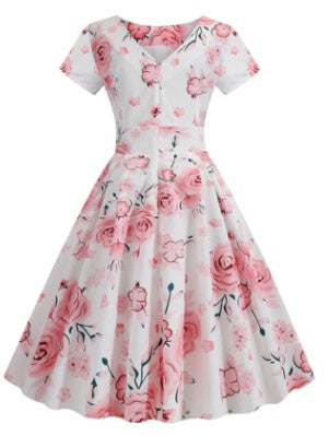 Printed short sleeve dress