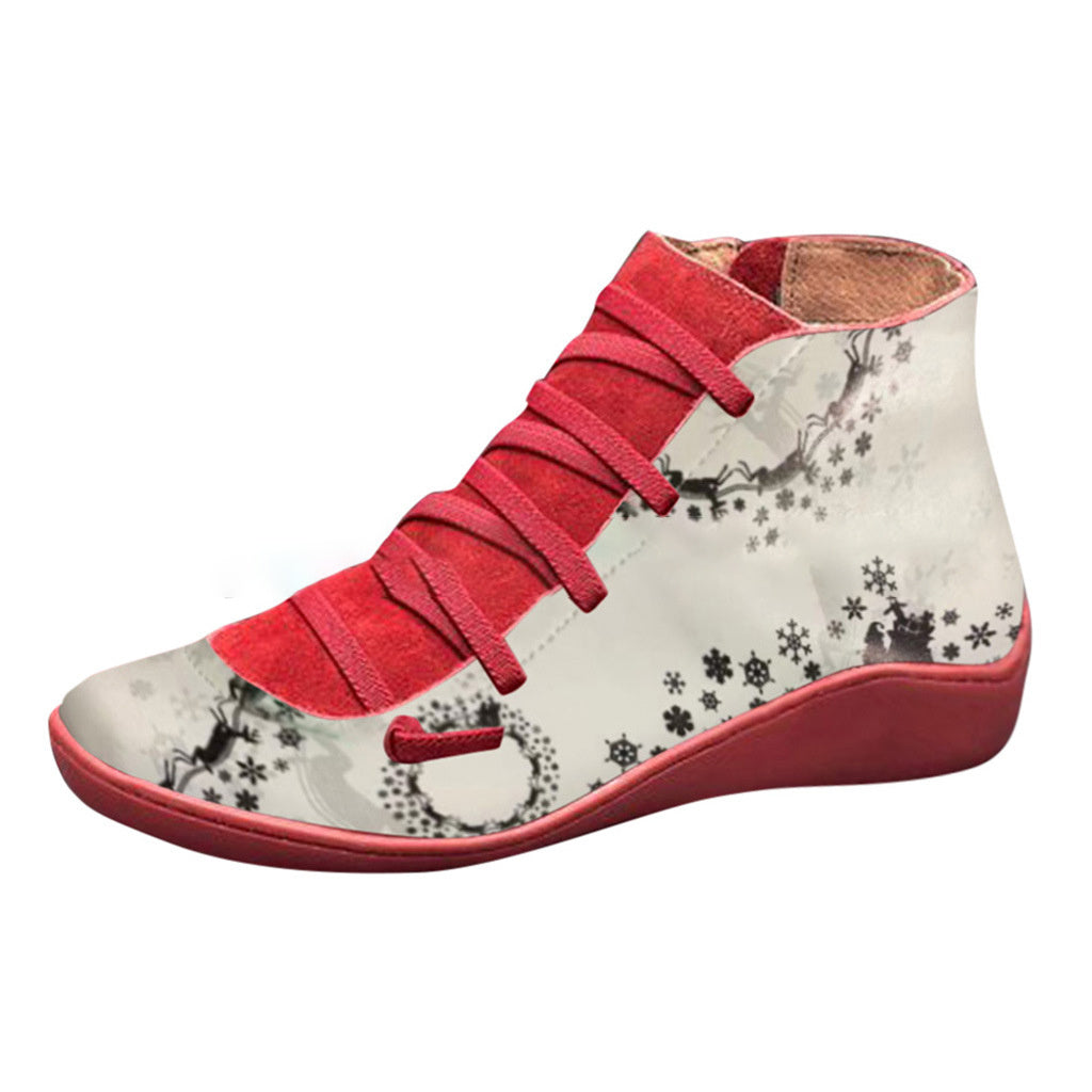 Women's flat short boots