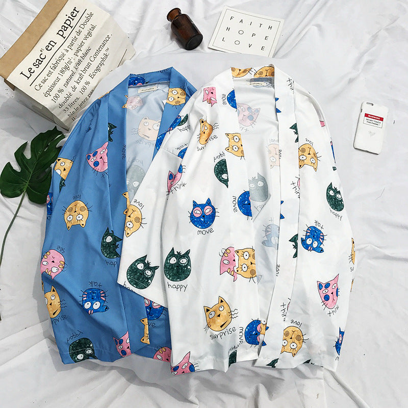 Chinese style seven-point sleeve robe cloak