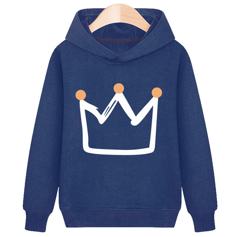 Royal Crest Hooded Velvet Plush Sweatshirt