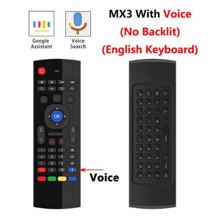 MX3 MX3-L Backlit Air Mouse T3 Smart Voice Remote Control 2.4G RF Wireless Keyboard For X96 mini KM9 A95X H96 MAX Android TV Box