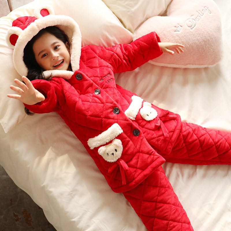 The Velvet Pajama: Children’s Coral Fleece Women’s Set