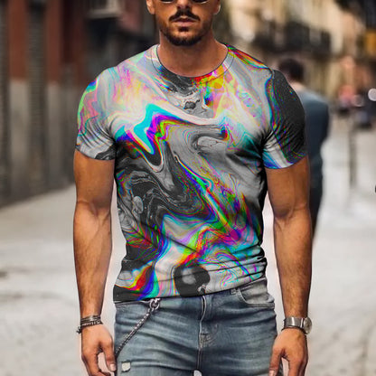 Digital 3D Graphic Narrative Casual Mens T-Shirt