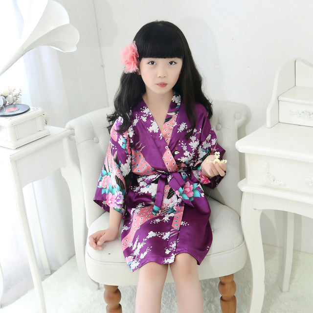 Imperial Silk: Peacock Motif Kimono Pajamas