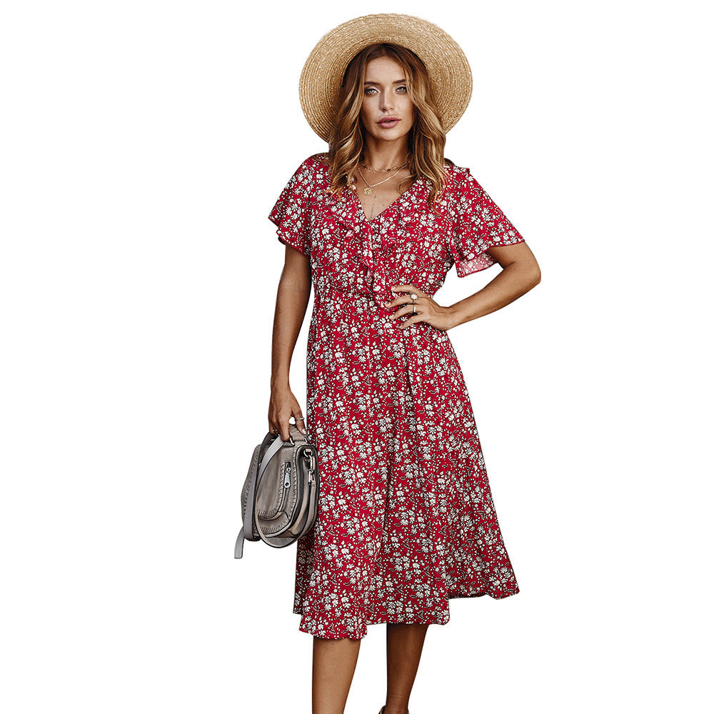 Short floral short sleeve dress