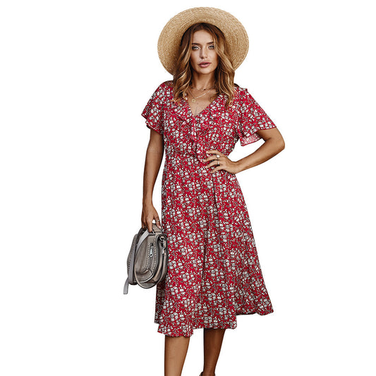 Short floral short sleeve dress