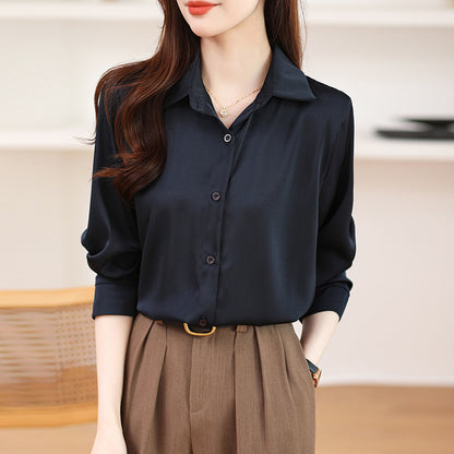 Non-ironing Anti-wrinkle Satin Shirt For Women