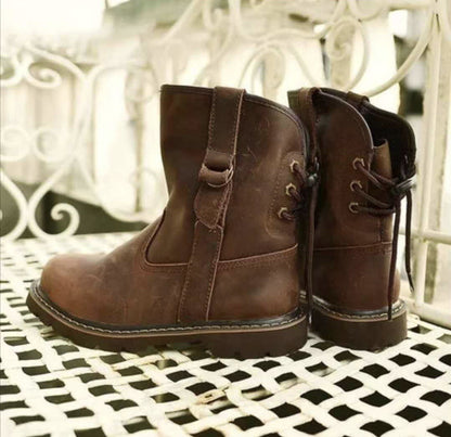 Girls' Large Ankle Boots With Short Straps