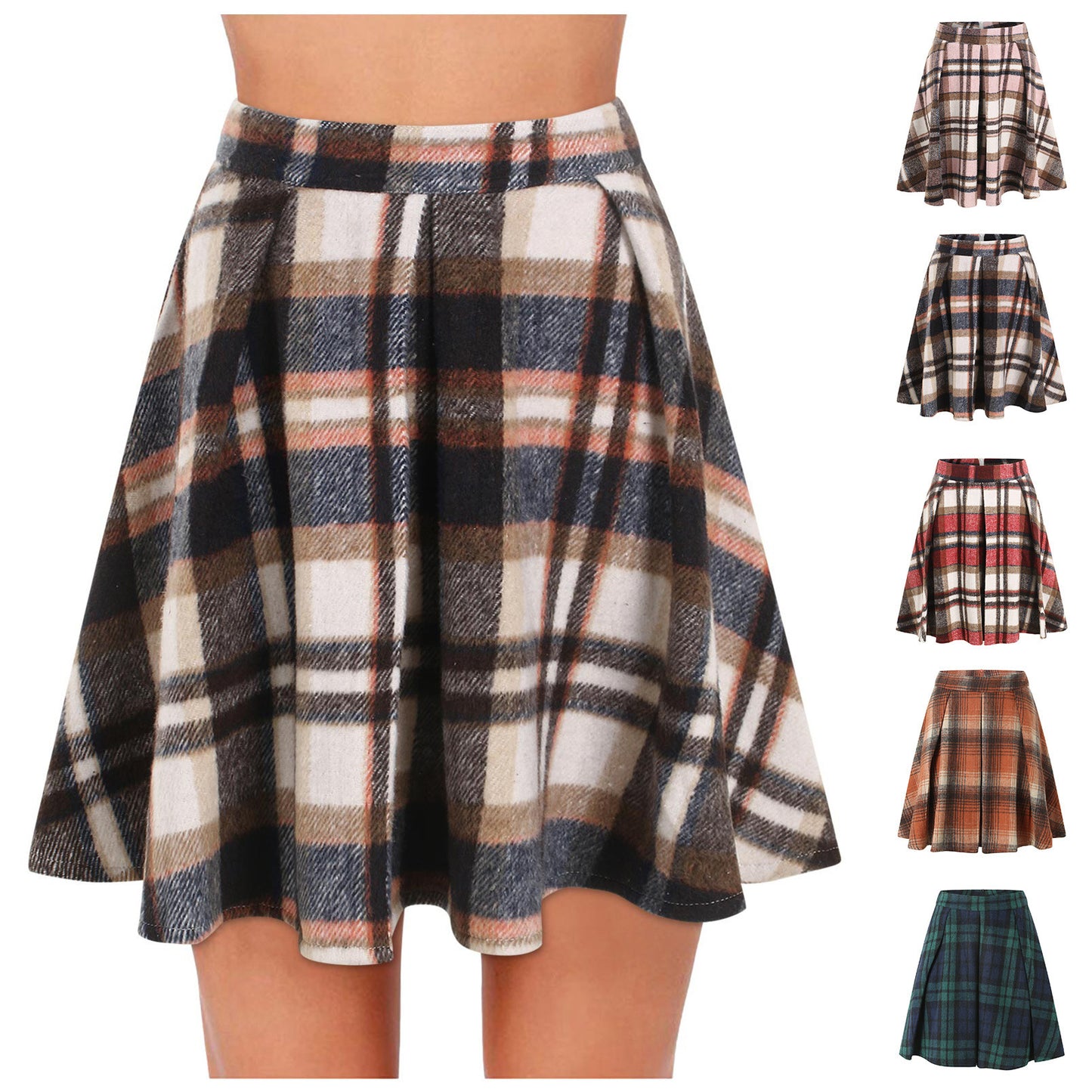 Plaid Bag Hip Vintage Skirt Women