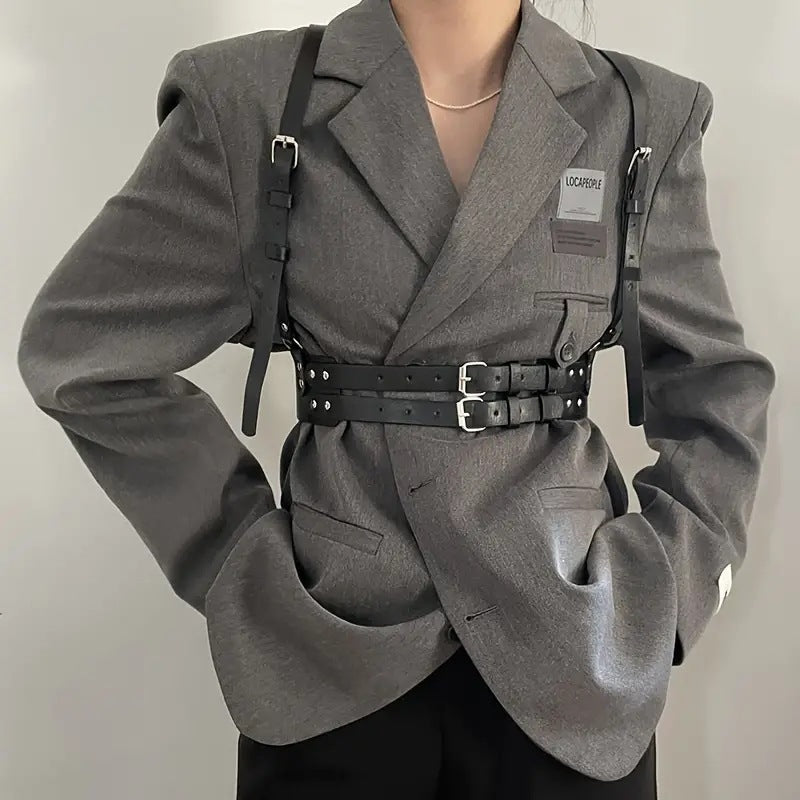 Double Layer Buckle Fashion All-match Casual PU Leather Strap Belt Women