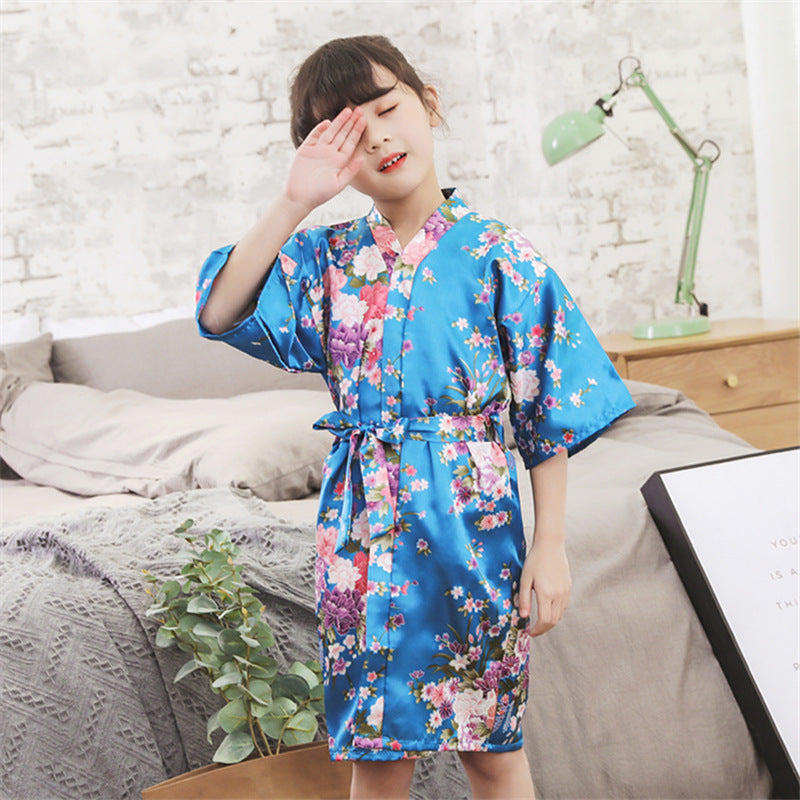 The Silk Robe: Cardigan Imitation Silk Bathrobe