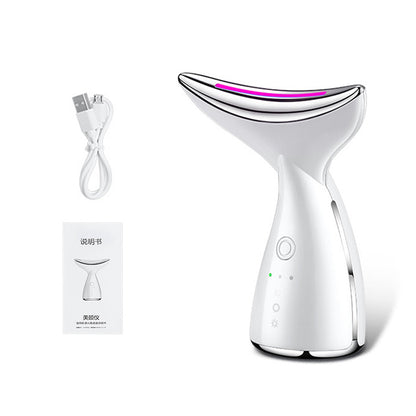 EMS Microcurrent Neck & Face Lifting Device | 3-Color LED Photon Therapy for Skin Tightening & Double Chin Reduction