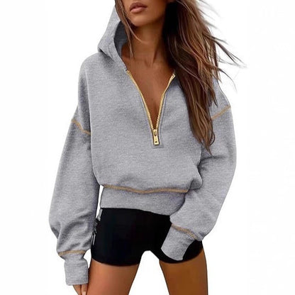 Women's Half Zipper Short Sweater