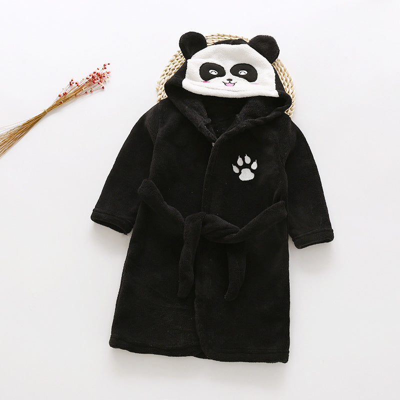 Elegance in Fleece: Flannel Lace Hooded Bathrobe