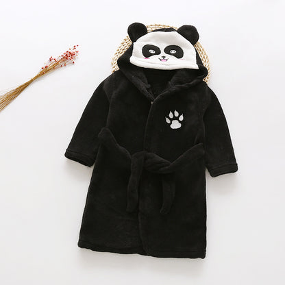Elegance in Fleece: Flannel Lace Hooded Bathrobe