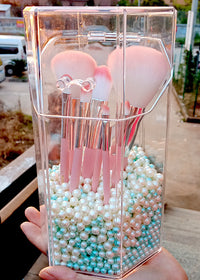 Tube sky blue white pearl