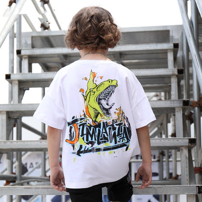 The Jurassic Short: Dinosaur-Themed Short-Sleeve Performance T-Shirt
