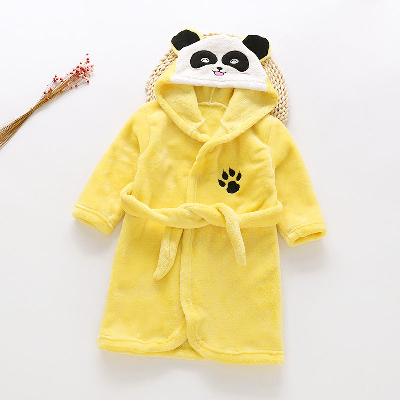 Elegance in Fleece: Flannel Lace Hooded Bathrobe