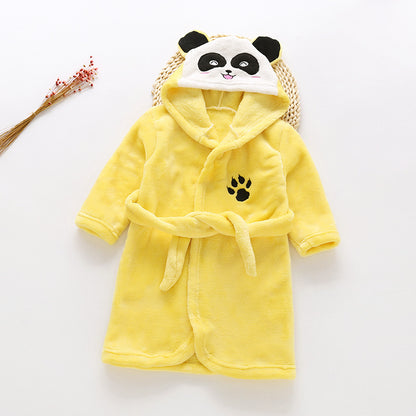 Elegance in Fleece: Flannel Lace Hooded Bathrobe