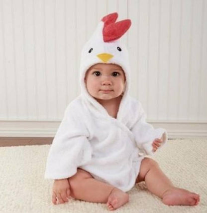 Hooded Baby Bath Towel & Robe | Soft Cotton Cartoon Animal Bathrobe for Infants & Toddlers