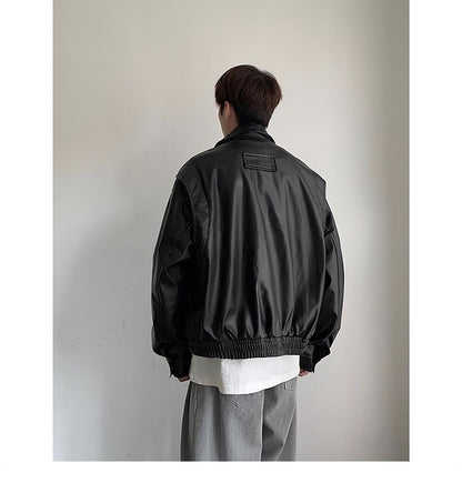 Vintage Motorcycle Leather Coat Mens Autumn Timeless Rider Style