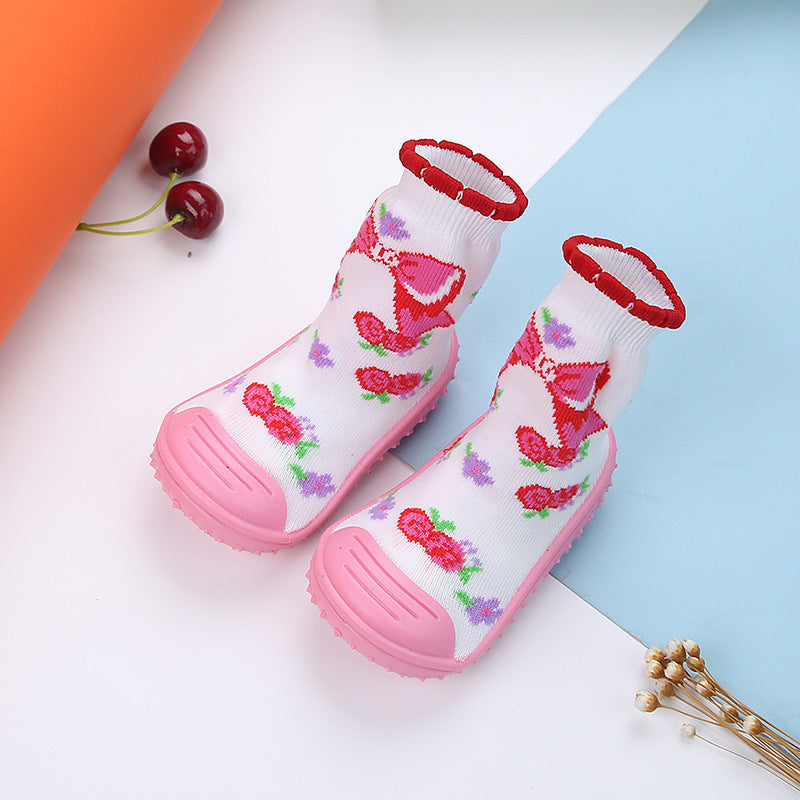 The Cartoon Grip: Multicolor Cartoon Baby Floor Socks & Shoes