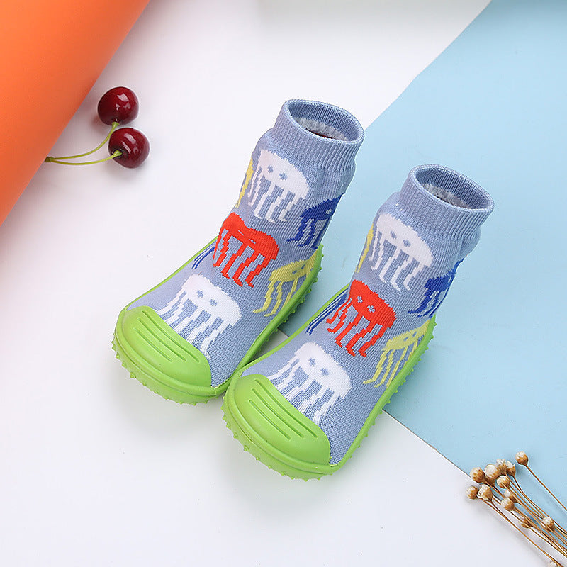 The Cartoon Grip: Multicolor Cartoon Baby Floor Socks & Shoes