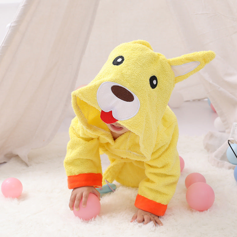 Hooded Baby Bath Towel & Robe | Soft Cotton Cartoon Animal Bathrobe for Infants & Toddlers
