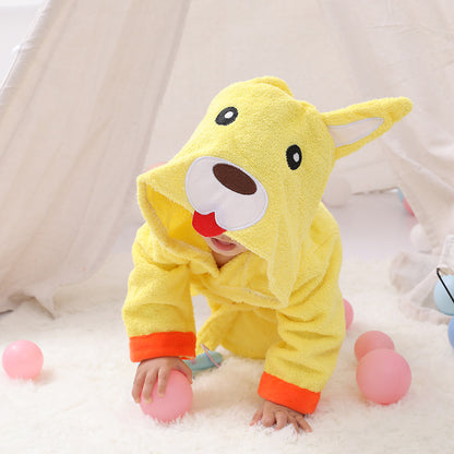 Hooded Baby Bath Towel & Robe | Soft Cotton Cartoon Animal Bathrobe for Infants & Toddlers