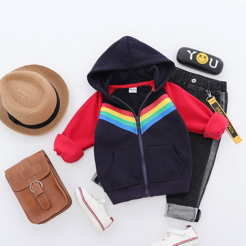 Prismatic Rainbow Zipper Performance Hoodie