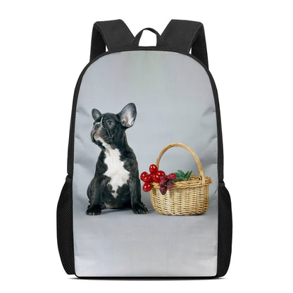 Pug Dog Custom Pattern Student Backpack