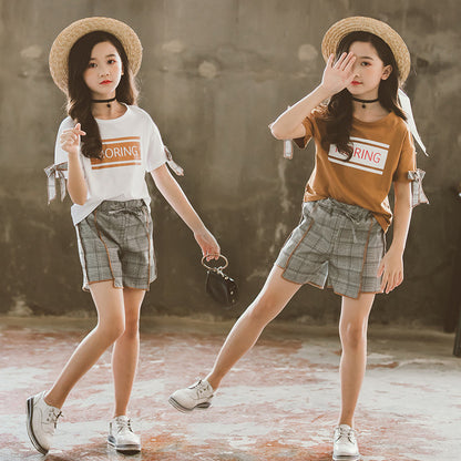 The Checkered Set: Check Short Sleeve & Shorts Kids Set