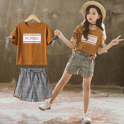 The Checkered Set: Check Short Sleeve & Shorts Kids Set