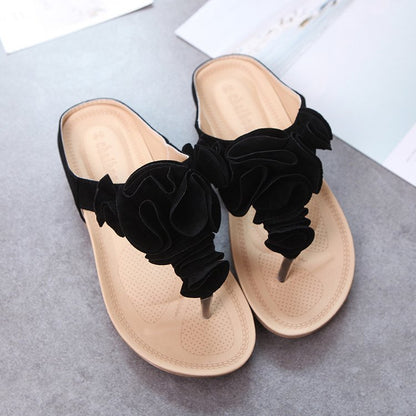 New Women's Shoes Bohemian Flower Flat Slippers