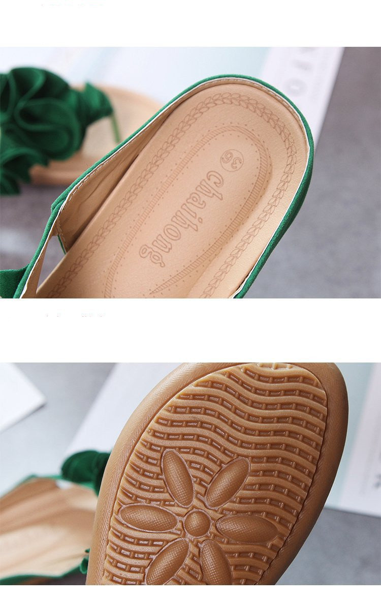 New Women's Shoes Bohemian Flower Flat Slippers