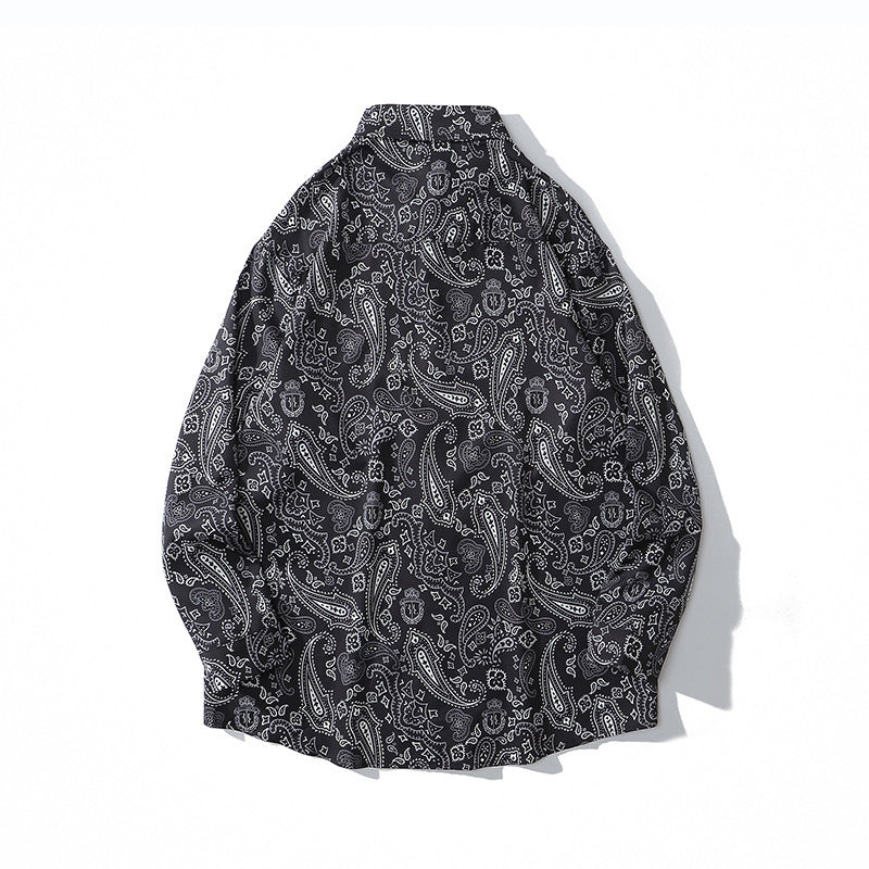 West Coast Cashew Print Long Sleeve Shirt Men