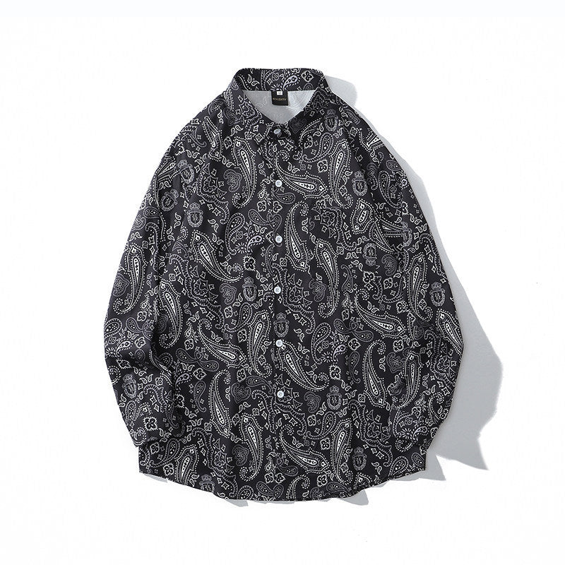 West Coast Cashew Print Long Sleeve Shirt Men