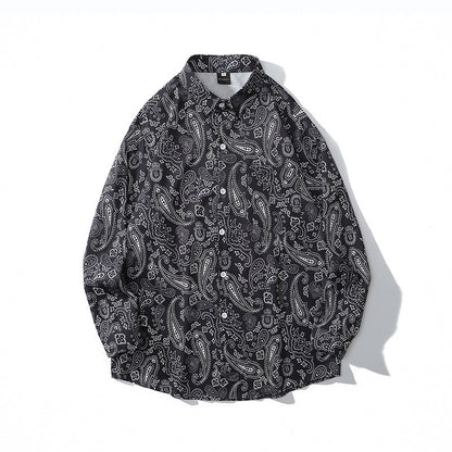 West Coast Cashew Print Long Sleeve Shirt Men