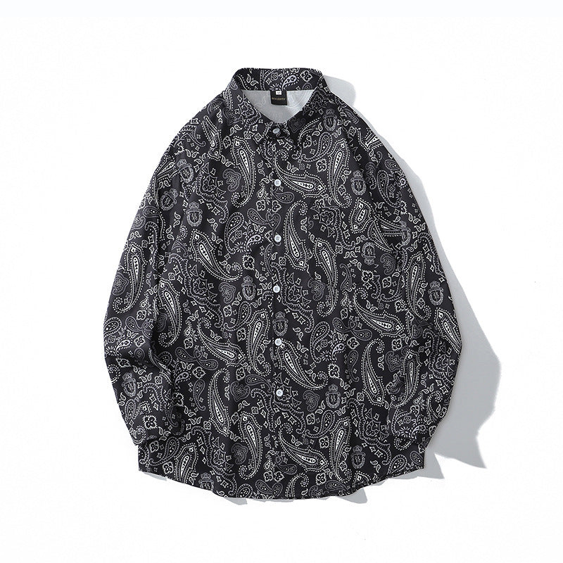 West Coast Cashew Print Long Sleeve Shirt Men