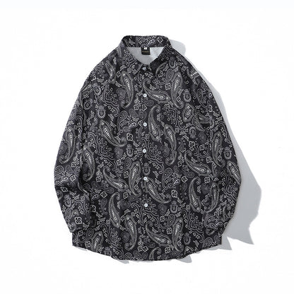 West Coast Cashew Print Long Sleeve Shirt Men