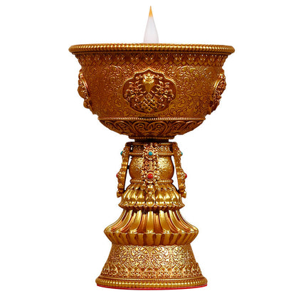 Electronic butter lamp lamp holder, lamp in front of Buddha, LED lamp, Buddha lamp, eight auspicious charging butter lamp, household