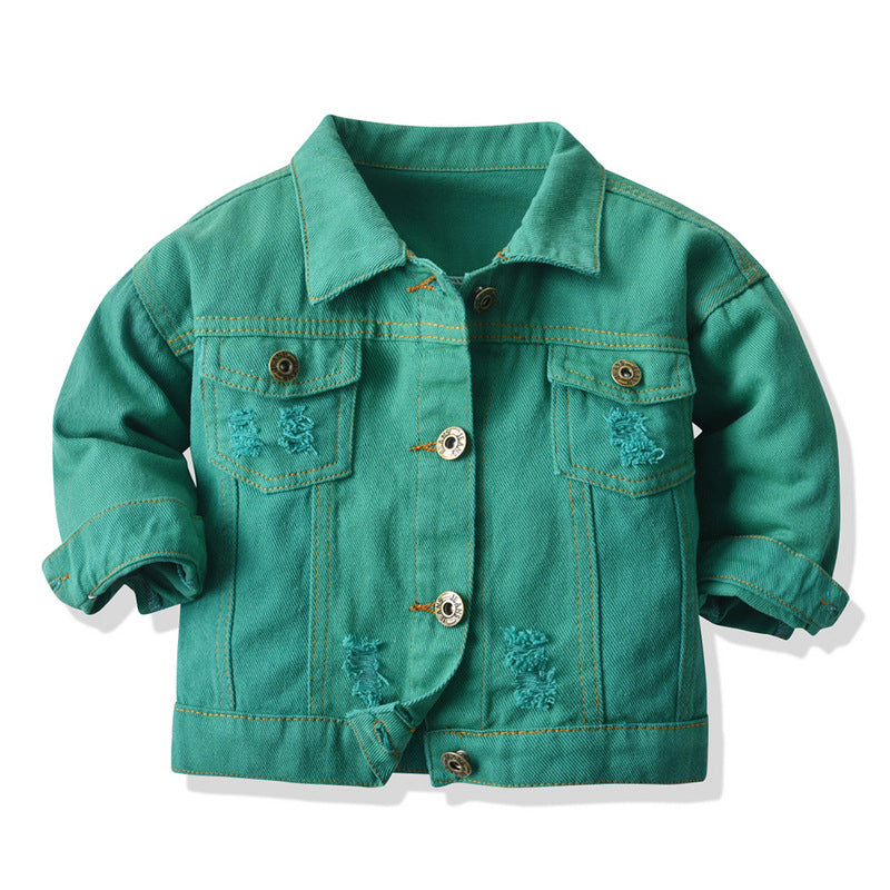 The Indigo Prism: Multicolor Tie-Dye Long-Sleeve Denim Jacket