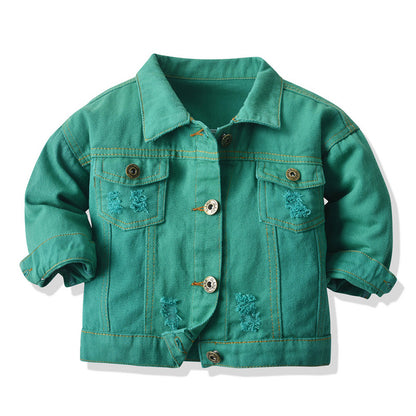 The Indigo Prism: Multicolor Tie-Dye Long-Sleeve Denim Jacket