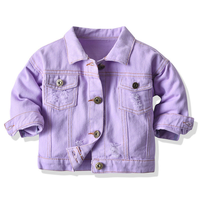 The Indigo Prism: Multicolor Tie-Dye Long-Sleeve Denim Jacket