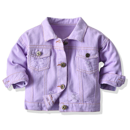 The Indigo Prism: Multicolor Tie-Dye Long-Sleeve Denim Jacket