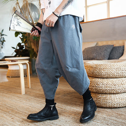 Summer Light Linen Lantern Capris for Men